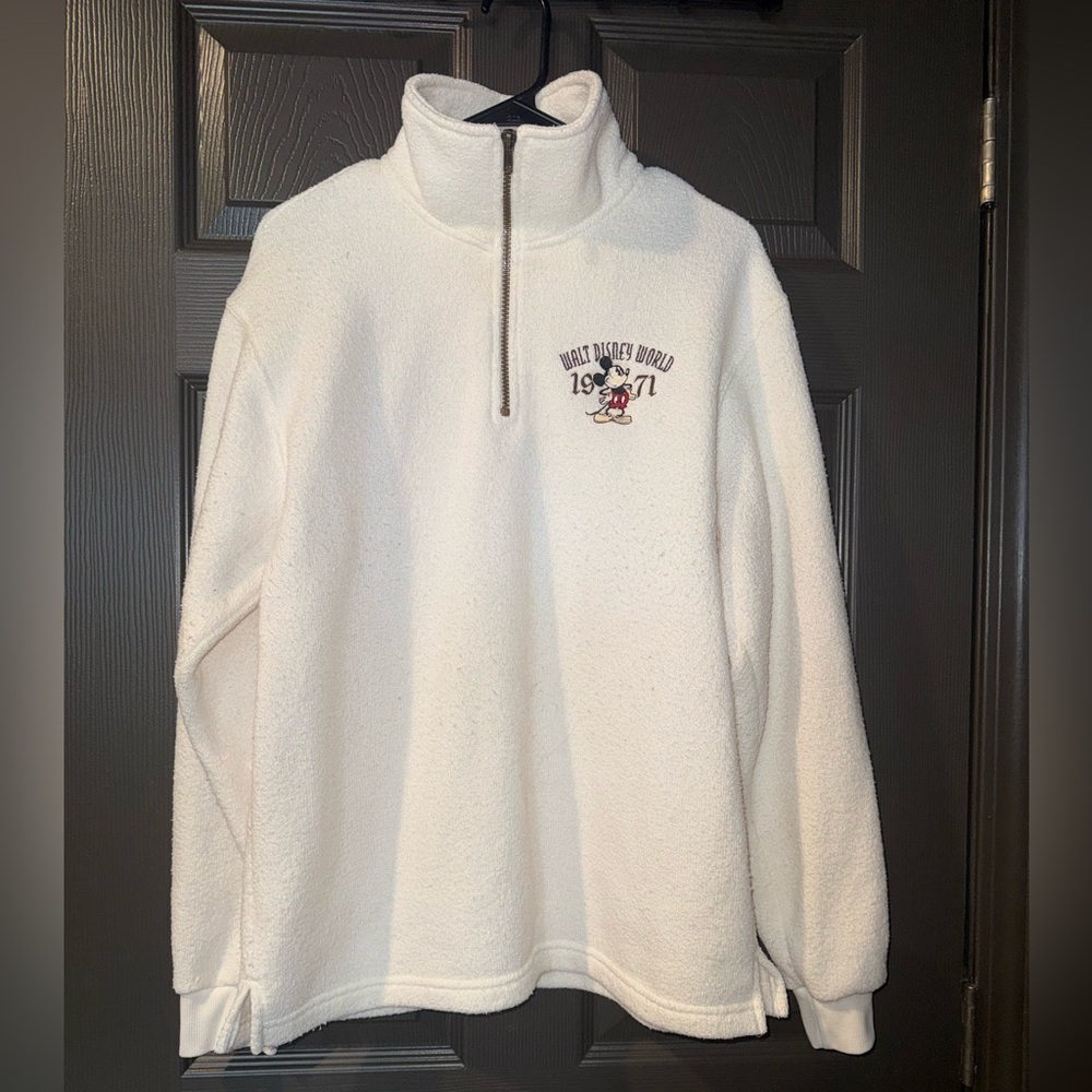 VINTAGE 1971 Disney Cream Quarter-Zip Sweater